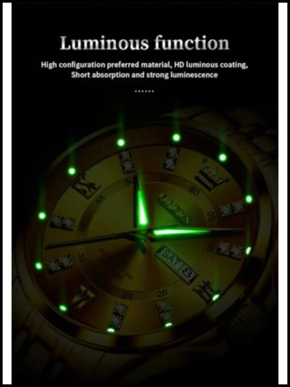 Men Analog Automatic Watch Sapphire Crystal Stainless Steel Waterproof Formal